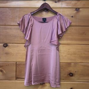 Pink Ruffles Silk-like Blouse